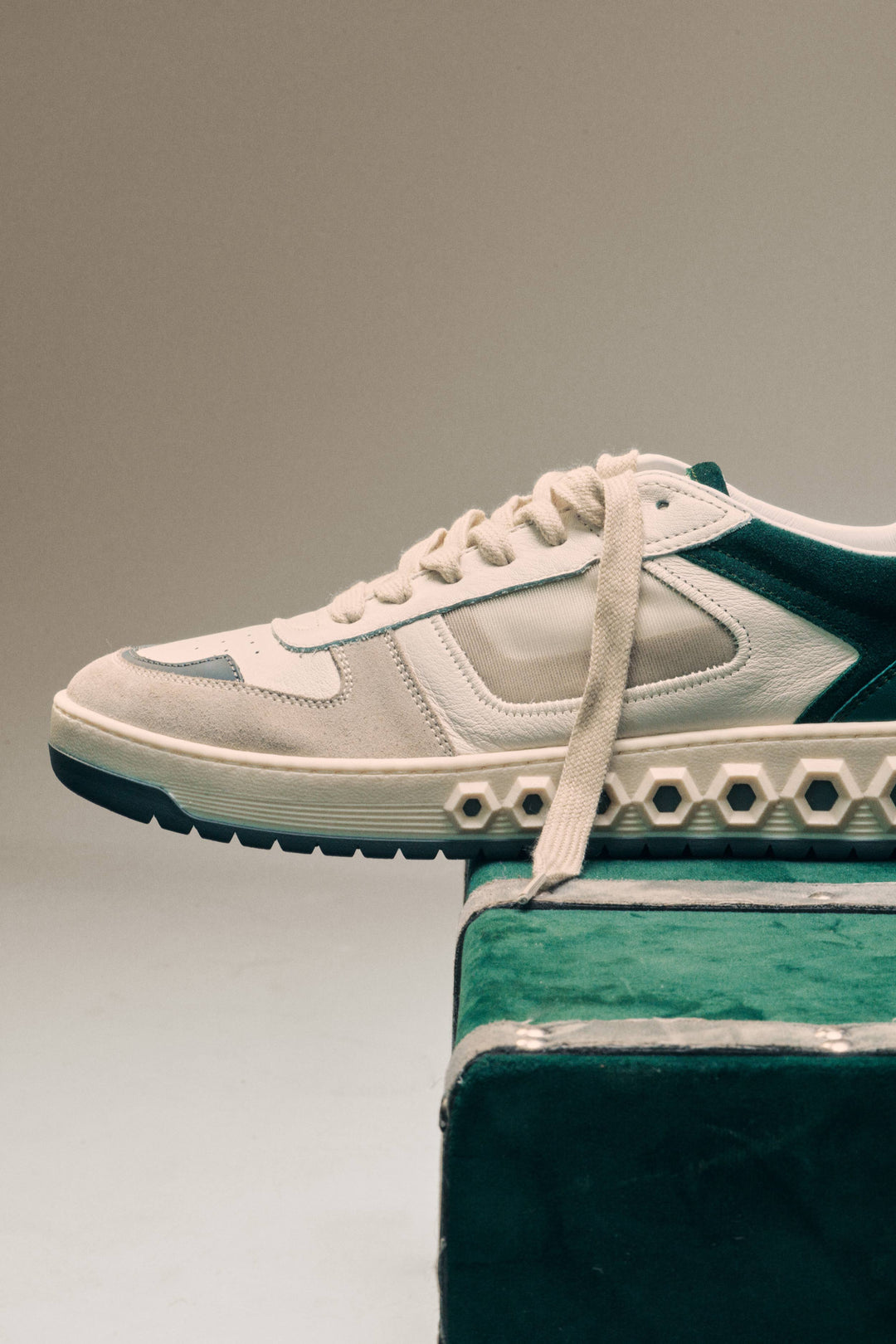 Sneaker 001 - White & Aurora Green | The most comfortable luxury sneaker