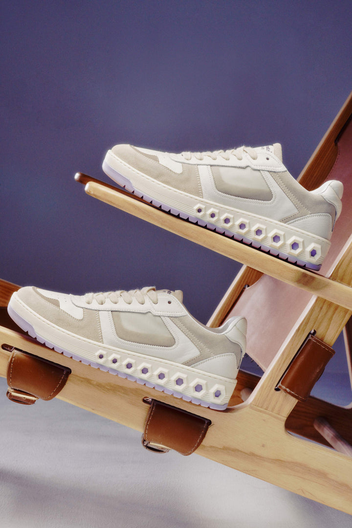 Sneaker 001 - Dusk Lavender | Luxury white sneakers with an edge