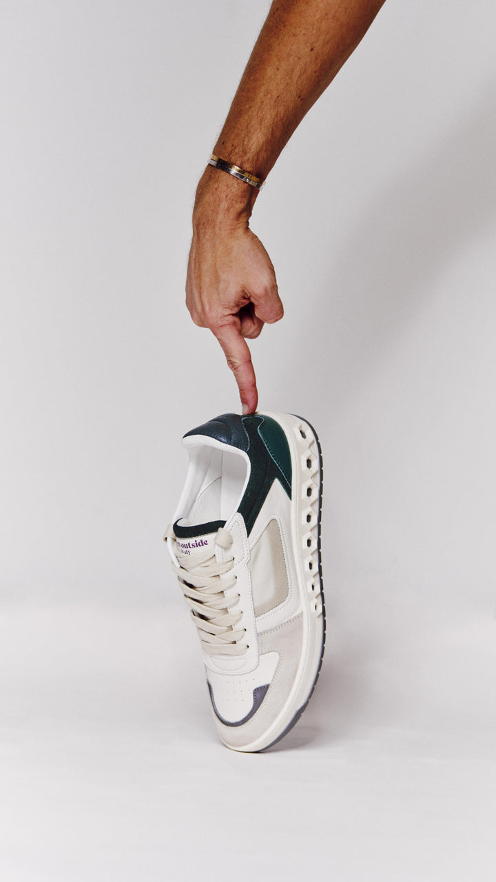 Sneaker 001 - White & Aurora Green | The most comfortable luxury sneaker