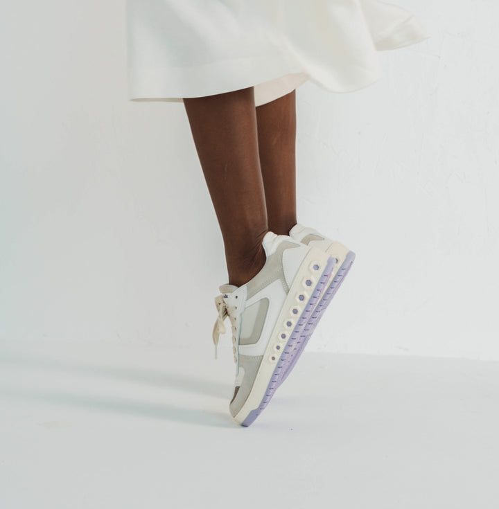 Sneaker 001 - Dusk Lavender | Sneakers bianche di lusso con un tocco originale